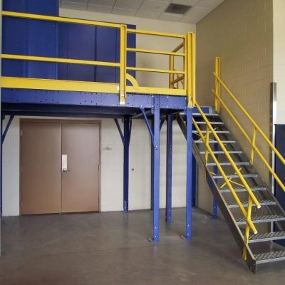 mezz platform blue yellow